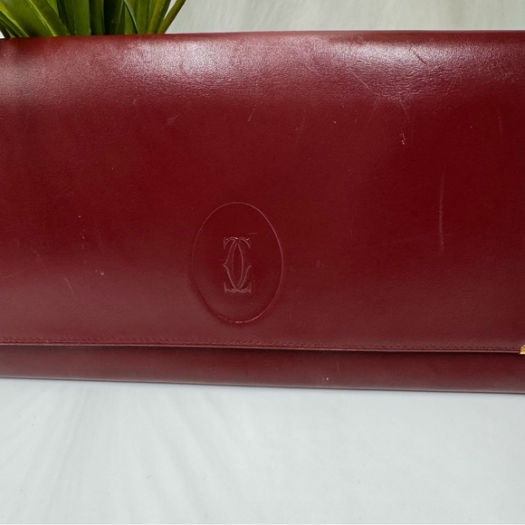 Cartier Must de Cartier Bordeaux Vintage Leather Clutch Wallet - Picture 2 of 9